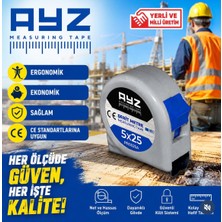 Ayz Şerit Çelik Metre 5m X25MM – Gri