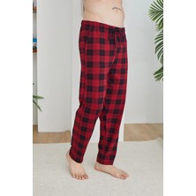 Tek Alt Kareli Desen Pantalon Kly 306 Kırmızı