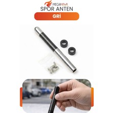 MEGAHAWK Spor Anten Gri Karbon Görünümlü Universal Kısa Oto Anten Vidalı