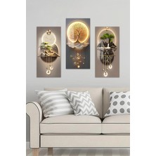 KutuTR 3D Görünümlü Temperli Cam Tablo Set–doğal Manzara & Aydınlatma Efektli 30X60CM Işıklı Değil - DCS003