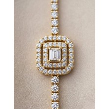 Zarene Silver Xuping 14K Su Yolu Baget Taşlı Bileklik