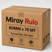 Miray Rulo 80MMX70MT - 1 Koli 120 Adet (12 Paket)- Termal Adisyon Rulosu-Yazarkasa Rulosu-Yerli Üretim-Tam Metraj Garantili