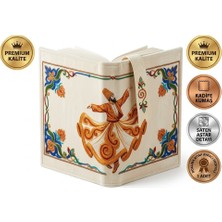 Gofitap Tezhip Motifli Mistik Aşk Kadife Kitap Kılıfı- Premium Kalite- (Saten Astarlı, Dokuma Ayraçlı, Çift Dikişli Dayanıklı Tasarım)
