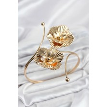Eco Lounge Pazu Bileklik Gold Renk Pirinç Çiçek Model