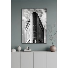 KutuTR Modern Mimari Temalı Siyah Beyaz Temperli Cam Tablo 2d Uv Baskı - YCT478