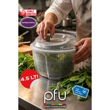 PFU Pratik Faydalı Ürünler Salata Kurutucu | Çevirmeli Salata ve Sebze Kurutucu | Sebze Kurutucu | Pratik Salata Kurutma Aleti | Süzgeç ve Kase Seti