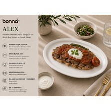 Bonnami Bonna Alex Porselen Iskender Servis Tabağı 29 cm - Büyük Boy Sunum ve Yemek Tabağı