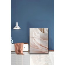KutuTR Soft Pudra ve Krem Tonlarında Makro Çiçek Yaprağı Temperli Cam Tablo 50X70 cm 2d Uv Baskı - YCT189
