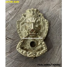 Dmr Kral Aslan Taktak Parlak Antik Sarı Pirinç Çelik Kapı Taktak Ahşap Kapı Tokmagı 16CM