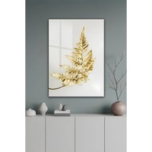 KutuTR Modern Minimal Lüks Botanik Temperli Cam Tablo 50X70 cm 2d Uv Baskı - YCT548