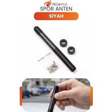 MEGAHAWK Spor Anten Siyah Karbon Görünümlü Universal Kısa Oto Anten Vidalı