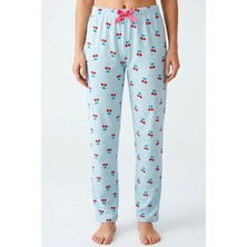 Hadiora Kadın Bebe Mavisi Kiraz Desenli Bambu Pijama Alt