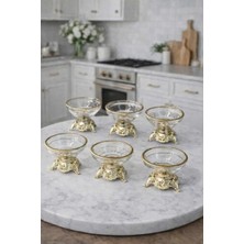 Raşha Collection 6'lı Gold Desenli Kahve Yanı Lokumluk