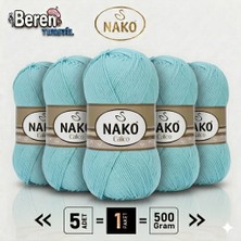 Nako Calico- 11221 Cam Göbeği- 5'li Paket - 100GR/240M - El Örgü Ipi - Amigurimi-Hırka- Kazak- Şal-Bebek Ipi