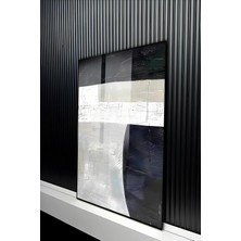 KutuTR Minimalist Siyah Beyaz Sanat Temalı Temperli Cam Tablo 50X70 cm 2d Uv Baskı - YCT273