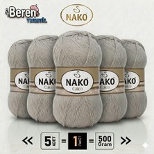 Nako Calico- 10693 Vizon- 5'li Paket - 100GR/240M - El Örgü Ipi - Amigurimi-Hırka- Kazak- Şal-Bebek Ipi