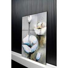 KutuTR Lüks Gold Çiçek ve Kelebek Temalı Temperli Cam Tablo 50X70 cm 2d Uv Baskı - YCT253