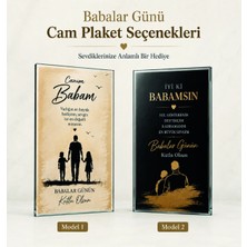 KutuTR Babalar Günü Hediyesi Cam Plaket 20X30 cm Canım Babam Dekoratif Masaüstü Tablo