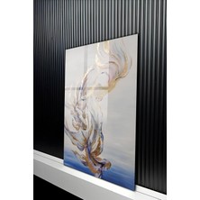 KutuTR Soyut Akışkan Formlu Ikili Balık Figürlü Temperli Cam Tablo 50X70 cm 2d Uv Baskı - YCT156