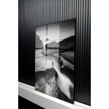 KutuTR Doğa Manzaralı Kayalık ve Dere Temalı Temperli Cam Tablo 50X70 cm 2d Uv Baskı - YCT211