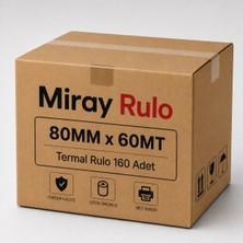 Miray Rulo 80MMX60MT - 1 Koli 160 Adet (16 Paket)- Termal Adisyon Rulosu-Yazarkasa Rulosu-Yerli Üretim-Tam Metraj Garantili