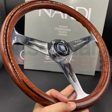 MEGAHAWK Nardi Ahşap Direksiyon 35CM-ÇELIK Gövde-Ojinal 1. Sınıf Premium Direksiyon