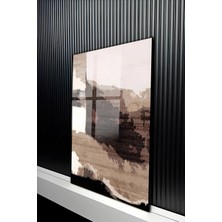 KutuTR Modern Soyut Eskitme Zeminli Pastel Tonlarda Temperli Cam Tablo 50X70 cm 2d Uv Baskı - YCT231