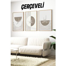 KutuTR 🌿 Modern Hat Yazılı 3’lü Tablo Seti - Çerçeveli 🌿 CRV1198
