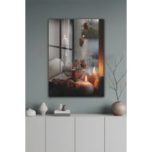KutuTR Sonbahar ve Kitap Keyfi Tasarımtemperli Cam Tablo 2d Uv Baskı - YCT453