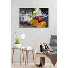 KutuTR Meyve Şöleni Su Sıçramal Temperli Cam Tablo 50X70 cm 2d Uv Baskı - YCT012