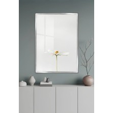 KutuTR Gri Alüminyum Çerçeveli Tek Dal Beyaz Çiçek Temperli Cam Tablo 2d Uv Baskı -Silver GRCT117