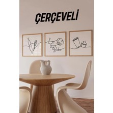 KutuTR Ahşap Çerçeveli Mdf Kare Tablo Seti Mutfak Için