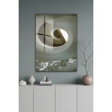 KutuTR Modern Minimal Soyut Spiral Form Desenli Temperli Cam Tablo 50X70 cm 2d Uv Baskı - YCT551