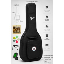 Yankı Kgs-5 Klasik Gitar Kılıfı Softcase Seti Gitar Teli Akort Cihazı Kapo ve 5 Pena Hediyeli