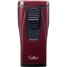 Colibri Monaco  Carbon Fiber Red Üç Torch Puro Çakmağı