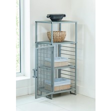Bye Concept & More Dekoratif Bej Metal Çok Amaçlı Dolap 4 Raflı Organizer