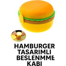 Yenilig Hamburger Tasarımlı Beslenme Kabı – Eğlenceli, Çok Bölmeli, Dayanıklı Saklama ve Öğle Yemeği Kutusu Çok Renkli