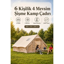 Yenilig 6 Kişilik 4 Mevsim Şişme Kamp Çadırı – Şeffaf Tavanlı, 2 Kapılı, Geniş Aile Tipi Glamping ve Outdoor Kamp Çadırı 300X210X200 cm Çok Renkli