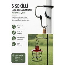 Yenilig Çok Fonksiyonlu S Şekilli Paslanmaz Çelik Eşya Asma Kancası – Kamp, Piknik, Bahçe ve Ev Kullanımı Için Dayanıklı Askı Aparatı Çok Renkli