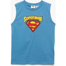 Koton Pamuklu Bisiklet Yaka Superman Baskılı Lisanslı Atlet