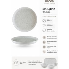 Bonnami Bonna Lunar Beyaz Hygge Çukur Tabak 28 cm - Premium Porselen Makarna ve Sunum Tabağı