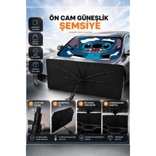 Saravita Stitch Şekilli Şemsiye Araç Güneşliği Katlanabilir Oto Ön Cam Güneşlik 140X80