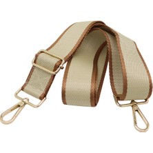 Taba-Bej,krem Çizgili Ayarlanabilir Polyester Çanta Omuz Askısı Çanta Askısı 4cm x 120CM