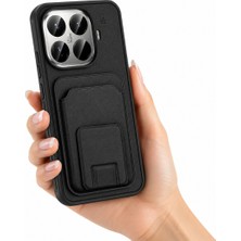 Coolacs Xiaomi Mi 15T Pro Uyumlu Kartlık Kartvizitli ve Standlı Deri Dokulu Telefon Kılıfı Kapak