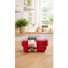 Sariva Home Microline 1300 ml Mikrodalga Uyumlu Yemek Saklama Kabı Yemek Taşıma Kabı Kapaklı Gıda Muhafaza ve Beslenme Kabı Kırmızı