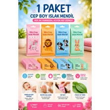Anı Ofis Kırtasiye Mini Cep Islak Mendil 8'li Paket – Alkolsüz, Paraben İçermez, Çocuk ve Bebekler İçin Pratik Cep Boy Mendil