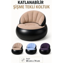 Yenilig Katlanabilir Şişme Tekli Koltuk Kadife Dokulu Taşınabilir Kamp Bahçe Balkon Koltuğu Çok Renkli