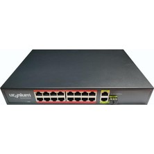 Uranium Uranıum POE-G1621SFP-300W 16 Port Gıgabıt+2xgb RJ45+1XSFP Uplınk Poe Rackmount Swıtch (Realtek Chıpset)
