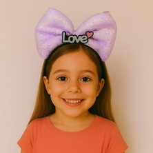 Nessi World LED Işıklı Love Yazılı Mor Fiyonk Taç – Kız Çocuk Parti Tacı