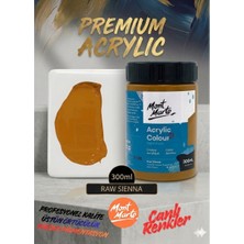 MONT MARTE Profesyonel Raw Sienna 300ML Canlı Renk Solmayan Akrilik Boya Yüksek Pigment Üstün Örtücü Premium Seri